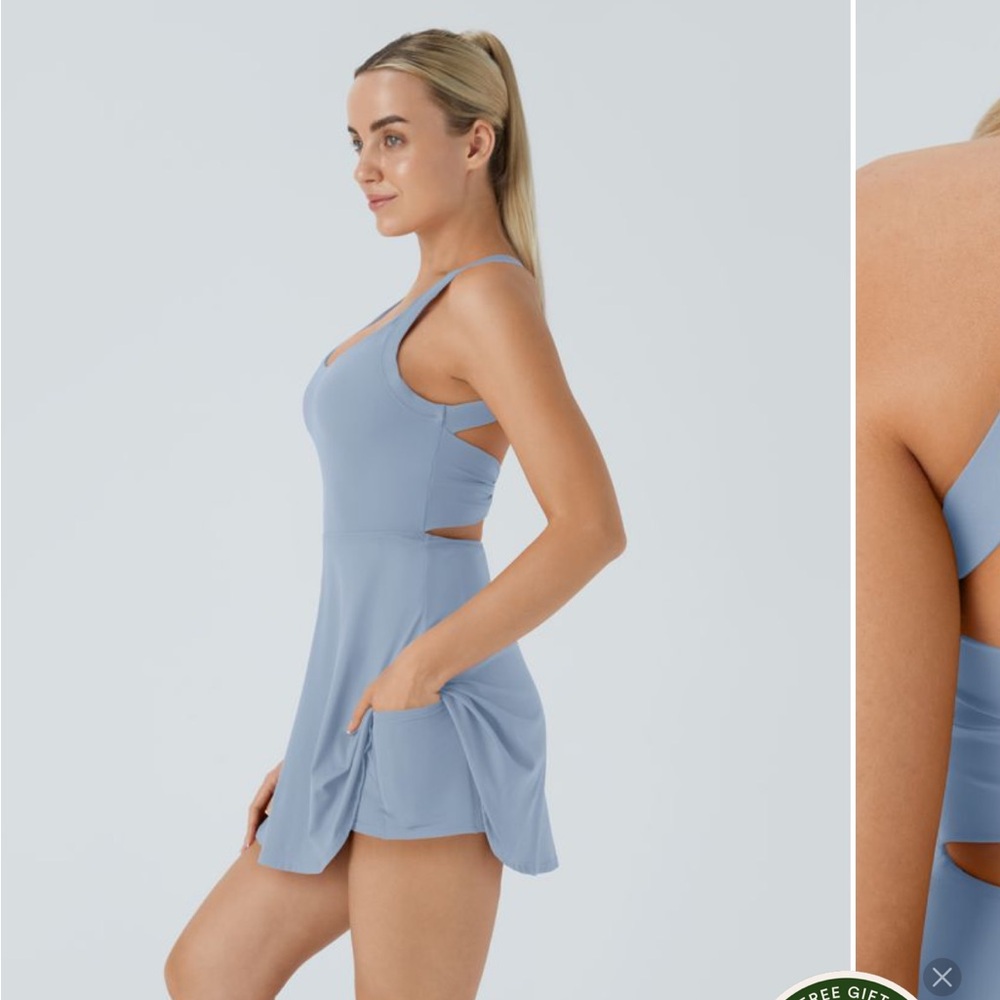 HALARA Light Gray Blue Athletic Dress - Picture 11 of 13